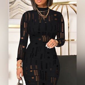 SHEIN Black Cutout Maxi Dress